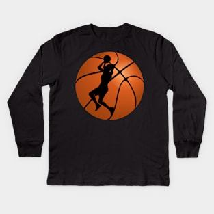 Lispe Basketball Jump Shot in Ball Kids Long Sleeve T-Shirt